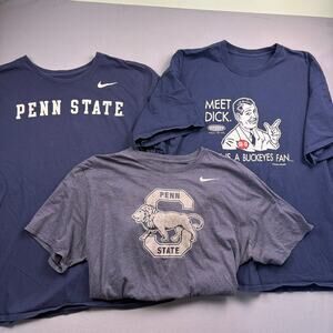 Nike Penn State T-Shirts Men's 2XL Bundle of 3 Short Sleee Tees PSU Nittany Lion